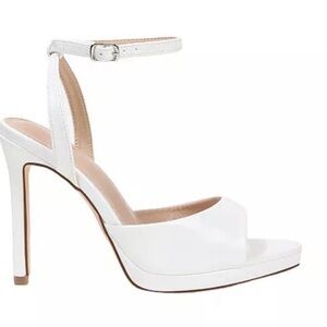 Barnes’s White Ankle-Strap Platform High Heel Sandals